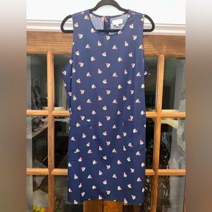 NWT‎ Mudpie Size Large Navy Watermelon Print Sleeveless Boutique Dress
